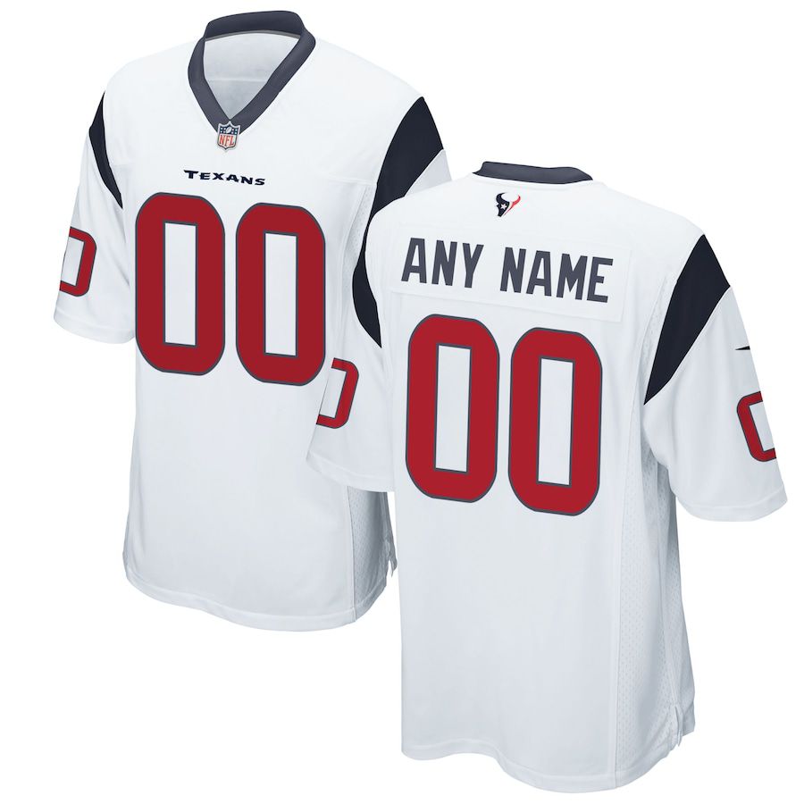 Men Houston Texans Nike White Custom Game NFL Jersey